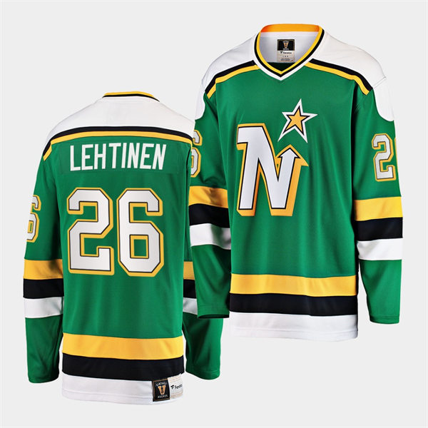 Mens Minnesota North Stars #26 Jere Lehtinen Green Premie Heritage Vintage Jersey Stitched