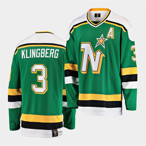 Mens Minnesota North Stars #3 John Klingberg Green Premie Heritage Vintage Jersey Stitched