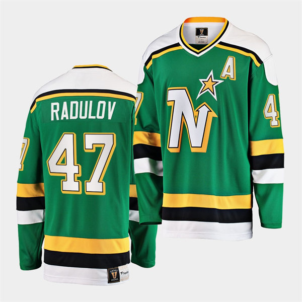 Mens Minnesota North Stars #47 Alexander Radulov Green Premie Heritage Vintage Jersey Stitched