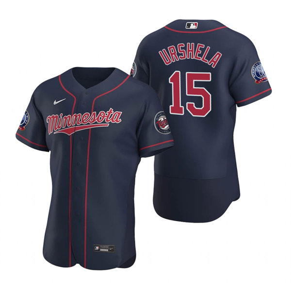 Mens Minnesota Twins #15 Gio Urshela Nike Navy Alternate Flex Base Player Jersey