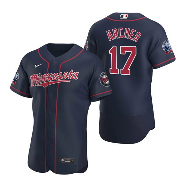 Mens Minnesota Twins #17 Chris Archer Nike Navy Alternate Flex Base Player Jersey