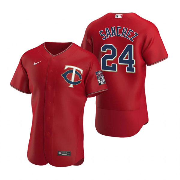 Mens Minnesota Twins #24 Gary Sanchez Nike Red Alternate Flex Base Jersey