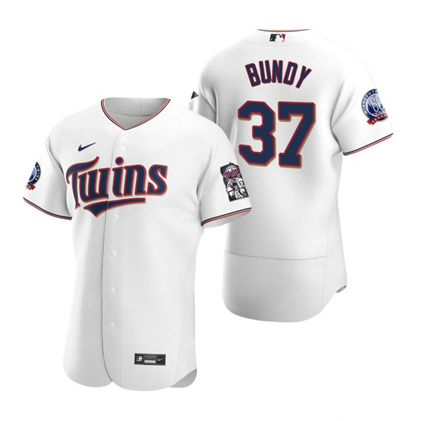 Mens Minnesota Twins #37 Dylan Bundy Nike Home White Flex Base Jersey