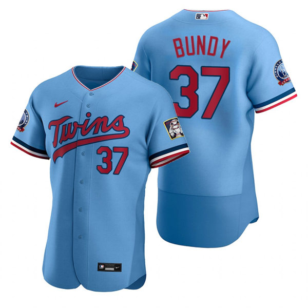 Mens Minnesota Twins #37 Dylan Bundy Nike Powder Blue Alternate Flex Base Jersey