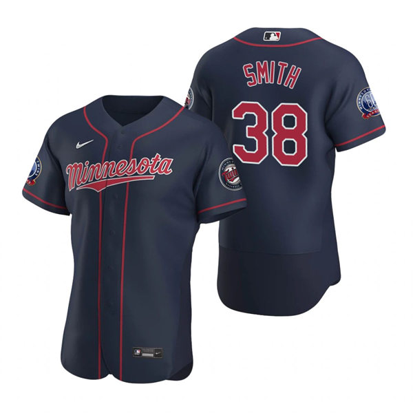 Mens Minnesota Twins #38 Joe Smith Nike Navy Alternate Flex Base Player Jersey
