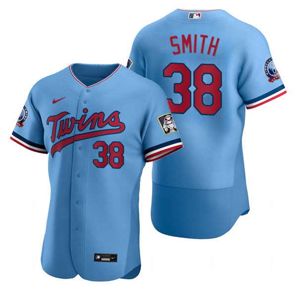 Mens Minnesota Twins #38 Joe Smith Nike Powder Blue Alternate Flex Base Jersey