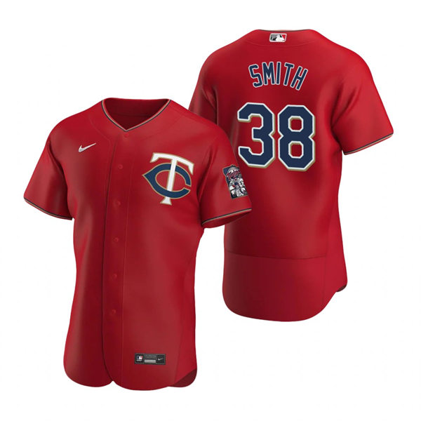 Mens Minnesota Twins #38 Joe Smith Nike Red Alternate Flex Base Jersey