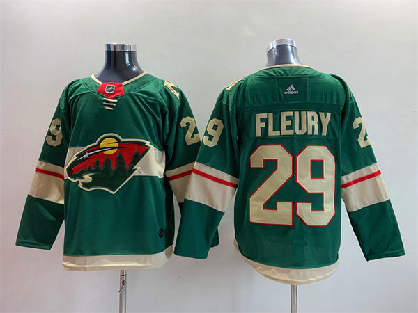 Mens Minnesota Wild #29 Marc-Andre Fleury Adidas Home Green Jersey Stitched