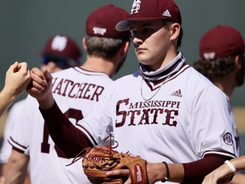 Mens Mississippi State Bulldogs #10 Josh Hatcher White Adidas Pullover College Baseball Game Jersey