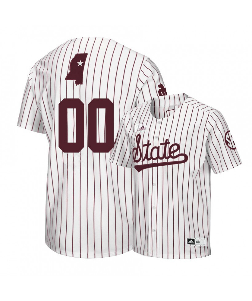 Mens Mississippi State Bulldogs Custom Hunter Renfroe Will Clark Dakota Hudson 2018 White Pinstripe State Adidas Baseball Je