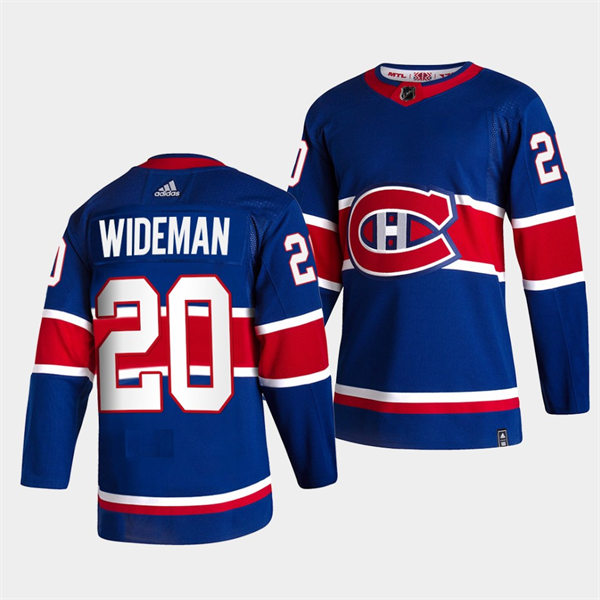 Mens Montreal Canadiens #20 Chris Wideman Adidas Blue 2021 Season Reverse Retro Jersey Stitched