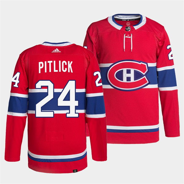 Mens Montreal Canadiens #24 Tyler Pitlick adidas Home Red Jersey Stitched