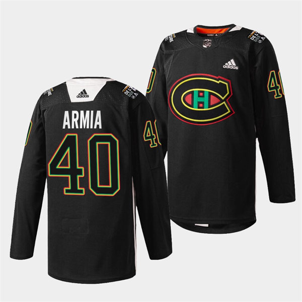 Mens Montreal Canadiens #40 Joel Armia Black History Night Jersey Stitched