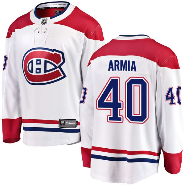 Mens Montreal Canadiens #40 Joel Armia Stitched Adidas Away White Jersey Stitched