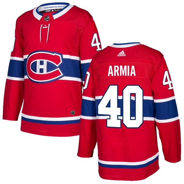 Mens Montreal Canadiens #40 Joel Armia Stitched Adidas Home Red Jersey Stitched