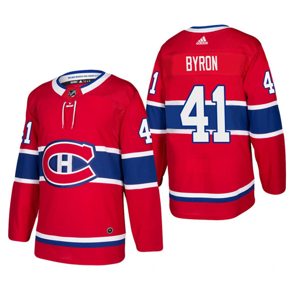 Mens Montreal Canadiens #41 Paul Byron Stitched Adidas Home Red Jersey Stitched