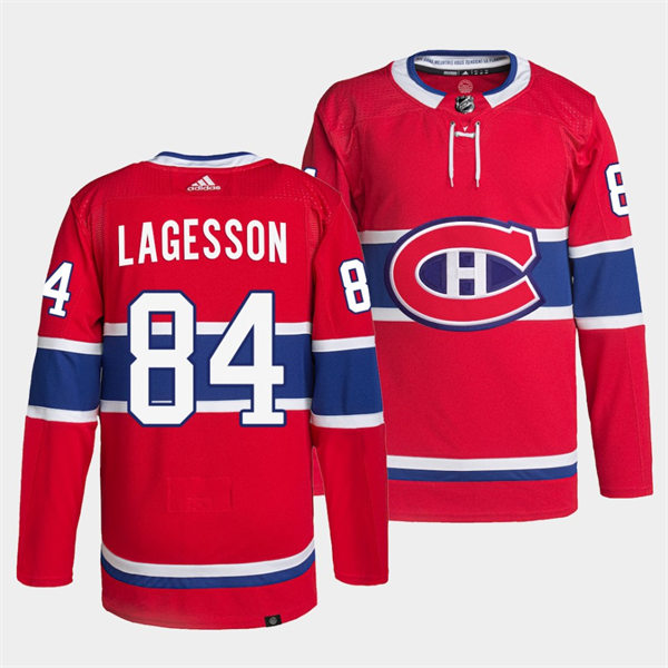 Mens Montreal Canadiens #84 William Lagesson adidas Home Red Jersey Stitched