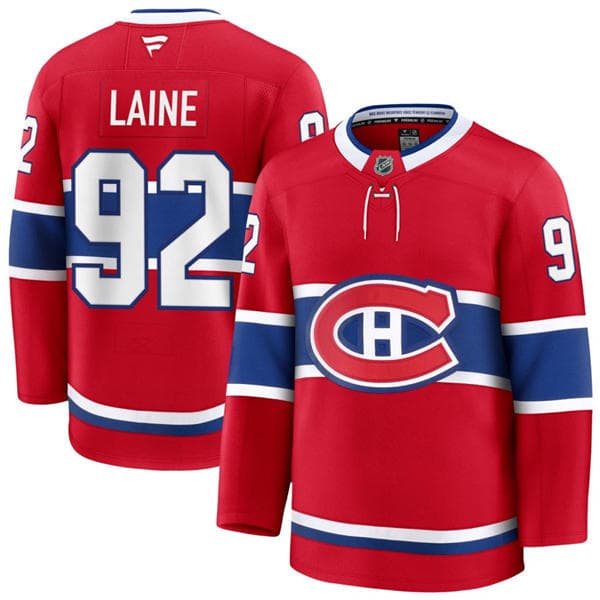 Mens Montreal Canadiens #92 Patrik Laine Fanatics Home Red Jersey