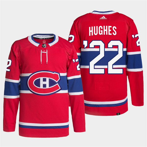Mens Montreal Canadiens 18th GM #22 Kent Hughes adidas Home Red Jersey Stitched
