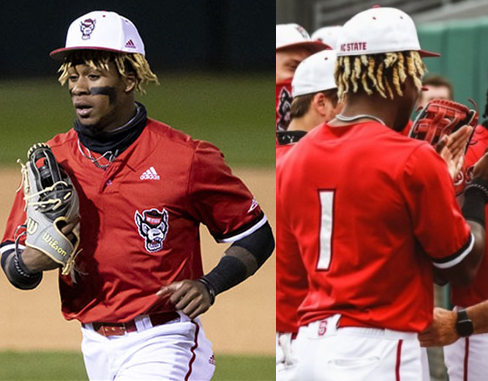 Mens NC State Wolfpack #1 Terrell Tatum Adidas Red Pullover with Team Logo Baseball Jersey