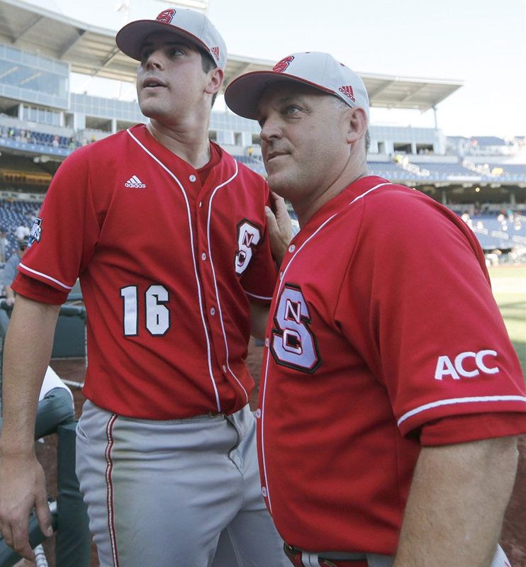 Mens NC State Wolfpack Custom DeAngelo Giles Eddie Eisert Sam Highfill Evan Justice Jonny Butler Adidas 2014 Red Baseball 
