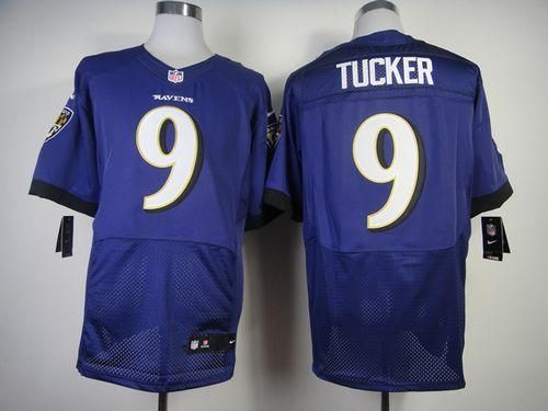 Mens NFL Baltimore Ravens #9 Justin Tucker Purple Jerseys (Elite)