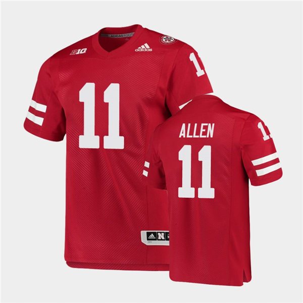 Mens Nebraska Cornhuskers #11 Austin Allen adidas Home Scarlet College Football Game Jersey