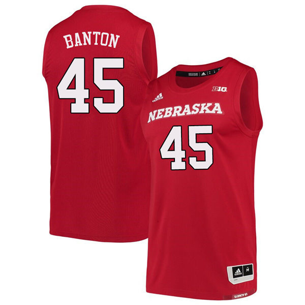 Mens Nebraska Huskers #45 Dalano Banton 2020 Scarlet Adidas College Basketball Swingman Jersey
