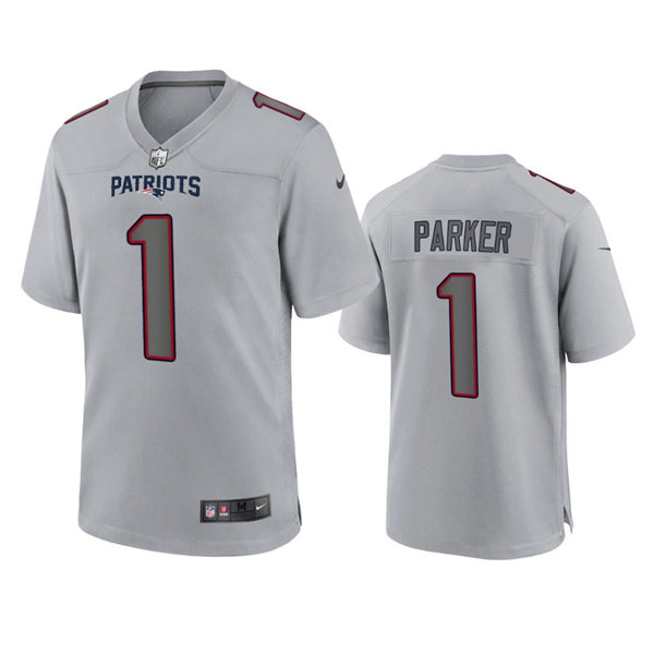 Mens New England Patriots #1 DeVante Parker Nike Gray Atmosphere Fashion Game Jersey