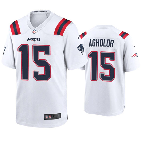 Mens New England Patriots #15 Nelson AgholorNike White Vapor Untouchable Limited Jersey