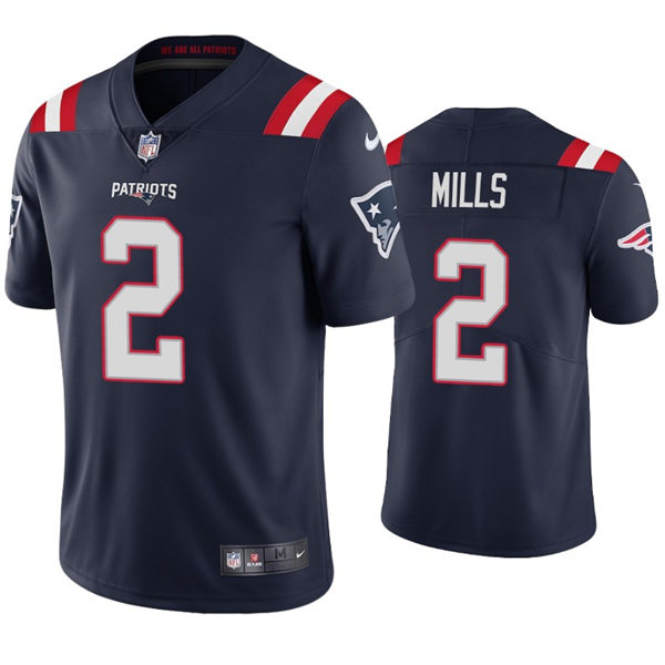 Mens New England Patriots #2 Jalen Mills Nike Navy Vapor Untouchable Limited Jersey