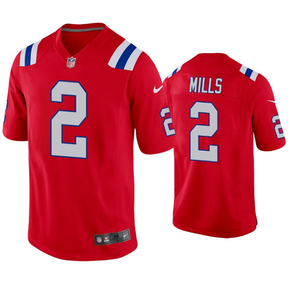 Mens New England Patriots #2 Jalen Mills Nike Red Alternate Vapor Limited Jersey