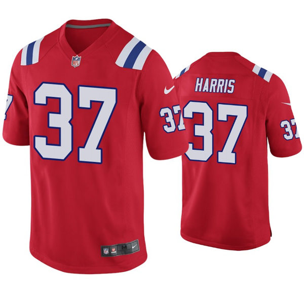 Mens New England Patriots #37 Damien Harris Nike Red Alternate Vapor Limited Jersey