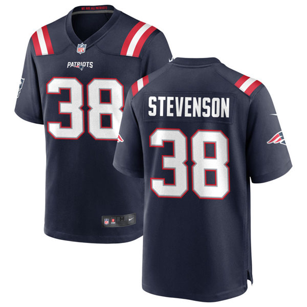 Mens New England Patriots #38 Rhamondre Stevenson Nike Navy Vapor Untouchable Limited Jersey