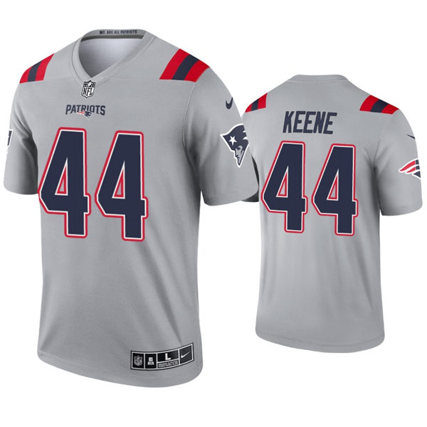 Mens New England Patriots #44 Dalton Keene Nike 2021 Grey Inverted Legend Jersey