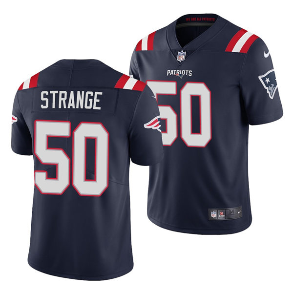 Mens New England Patriots #50 Cole Strange Nike Navy Vapor Limited Jersey