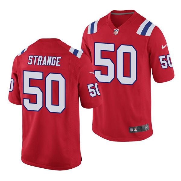 Mens New England Patriots #50 Cole Strange Nike Red Alternate Vapor Limited Jersey