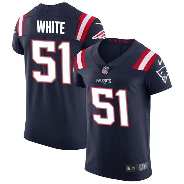 Mens New England Patriots #51 Keion White Nike Navy Vapor Untouchable Limited Jersey