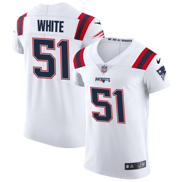 Mens New England Patriots #51 Keion White Nike White Vapor Untouchable Limited Jersey