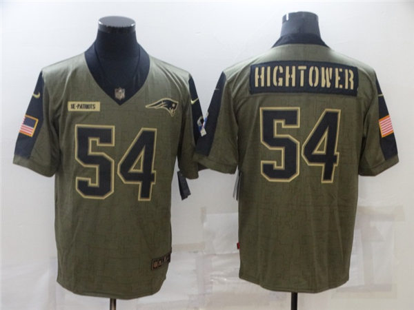 Mens New England Patriots #54 Dont'a Hightower Nike Olive 2021 Salute To Service Limited Jersey