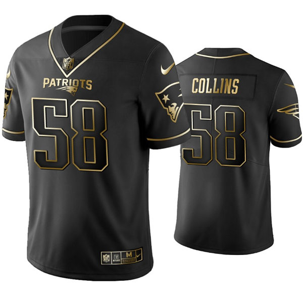 Mens New England Patriots #58 Jamie Collins Nike Black Golden Edition Vapor Limited Jersey