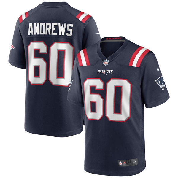 Mens New England Patriots #60 David Andrews Navy Nike Color Rush Vapor Player Limited Jersey