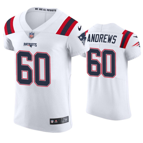 Mens New England Patriots #60 David Andrews Nike White Vapor Untouchable Limited Jersey