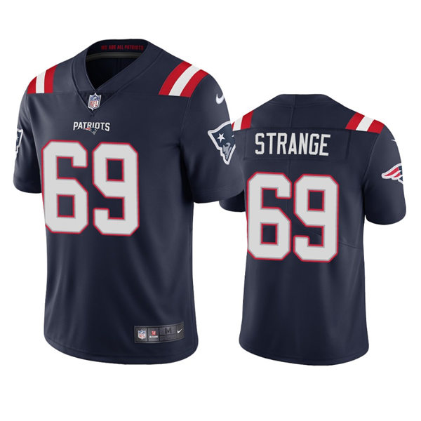 Mens New England Patriots #69 Cole Strange Nike Navy Vapor Untouchable Limited Jersey