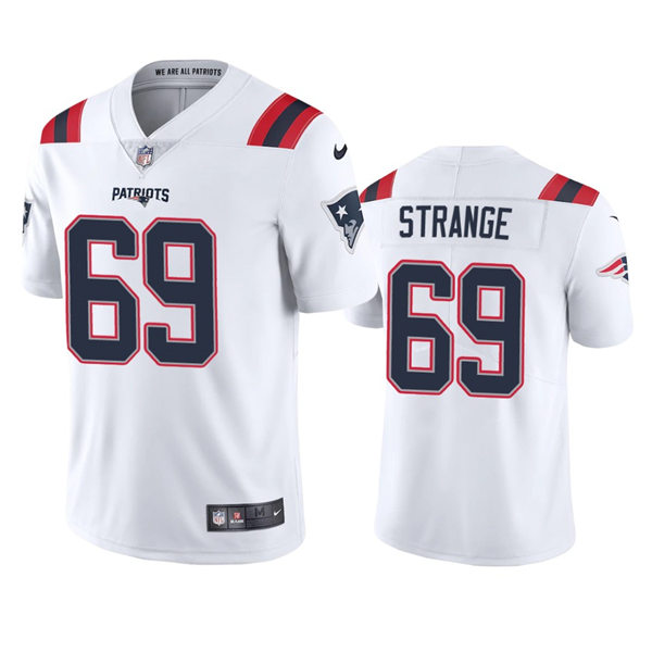 Mens New England Patriots #69 Cole Strange Nike White Vapor Untouchable Limited Jersey