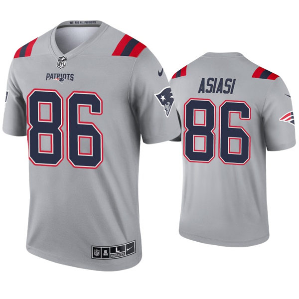 Mens New England Patriots #86 Devin Asiasi Nike 2021 Grey Inverted Legend Jersey
