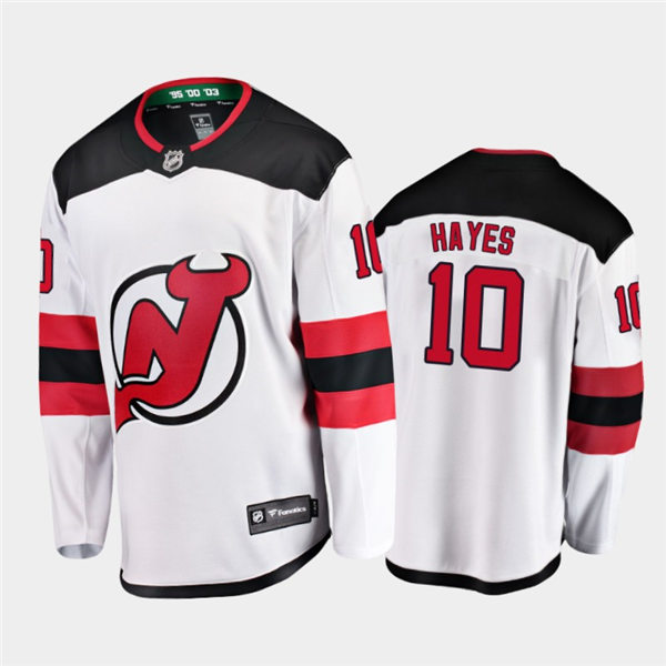 Mens New Jersey Devils #10 Jimmy Hayes Honor Broadway Adidas Away White Jersey Stitched
