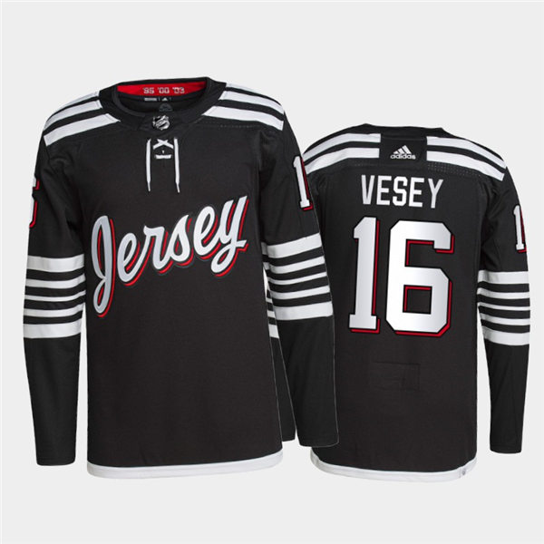 Mens New Jersey Devils #16 Jimmy Vesey Adidas Black Alternate Premier Player Jersey Stitched