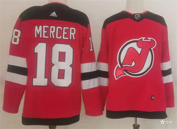 Mens New Jersey Devils #18 Dawson Mercer Stitched Adidas Home Red Jersey Stitched