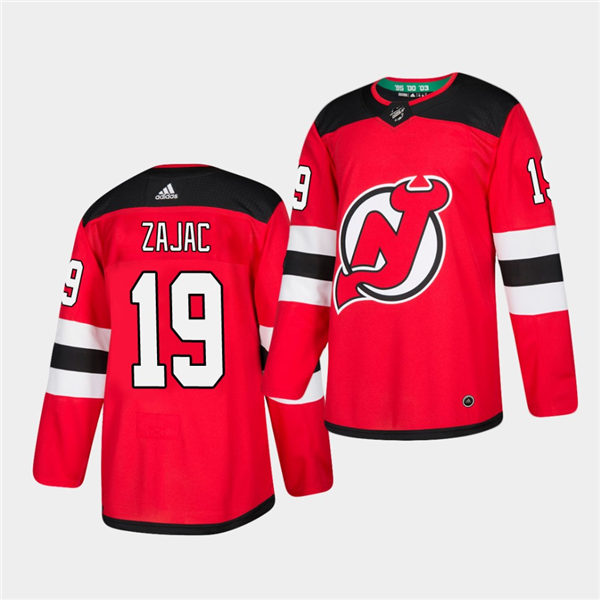 Mens New Jersey Devils #19 Travis Zajac Adidas Home Red Jersey Stitched